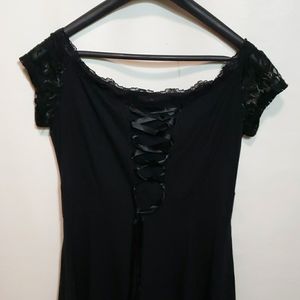 VINTAGE Royal Bones Gothic Lace-Up Dress